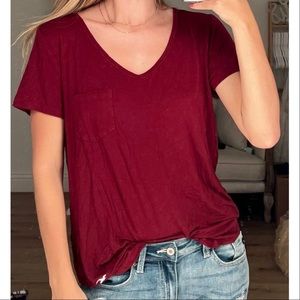Hollister Easy Tee In Maroon